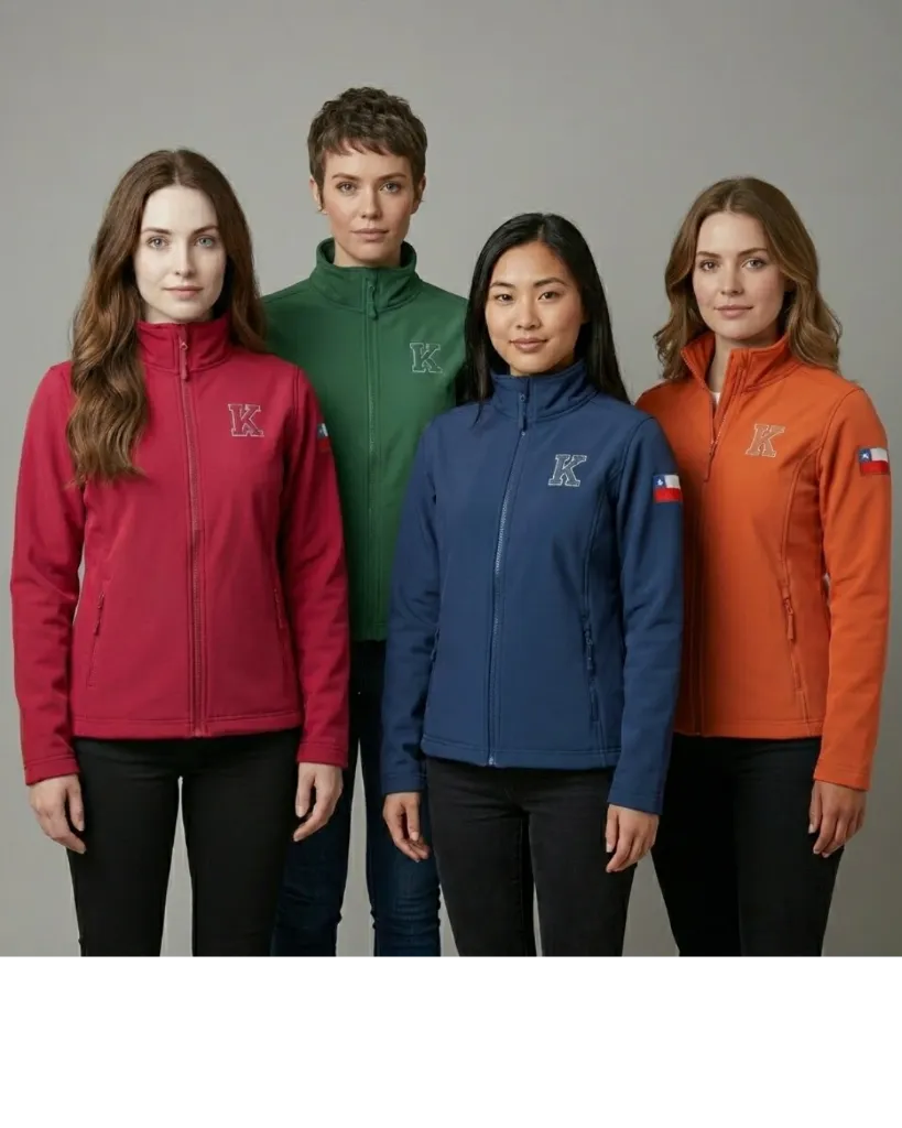 Equipo con chaquetas softshell corporativas Kaztum